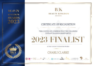 Beauty Kingdom Aesthetic Practitioner of the Year Finalist Certificate